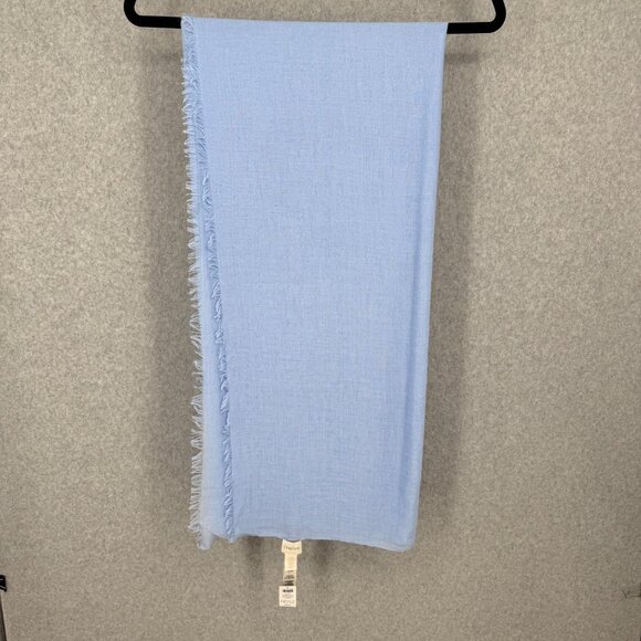 Chicos Alayna Oversized Blanket Oblong Scarf Pale Parisian Blue Lightweight NEW - Picture 1 of 10